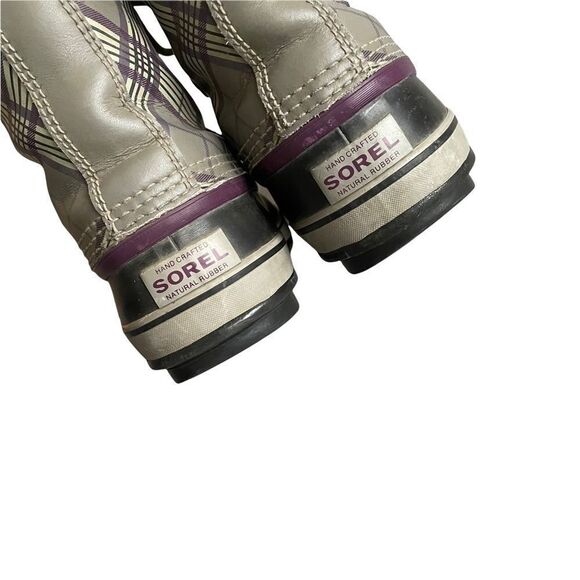 SOREL Women’s 1964 PAC Winter Waterproof Snow Boots Grey Purple Plaid  7 - Picture 7 of 15